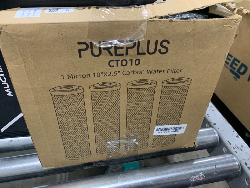 Photo 1 of 1 Micron 2.5" x 10" Whole House CTO Carbon Water Filter Cartridge Replacement for Under Sink Water Filter System, Dupont WFPFC8002, WFPFC9001, FXWTC, SCWH-5, WHEF-WHWC, WHCF-WHWC, AMZN-SCWH-5, 4Pack