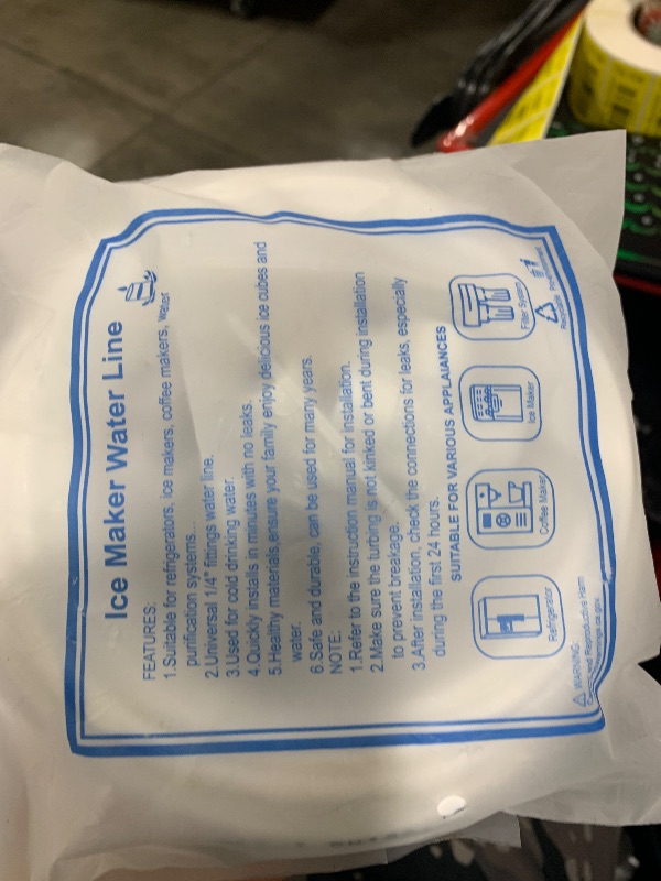 Photo 1 of Refrigerator Water Line Kit - Food Grade Fridge Ice Maker Water Installation Kit,1/4 In O.D. 25 FT Water Tubing with Feed Water Adapter and Quick Fittings for RO Filter System,Refrigerator,Ice Maker