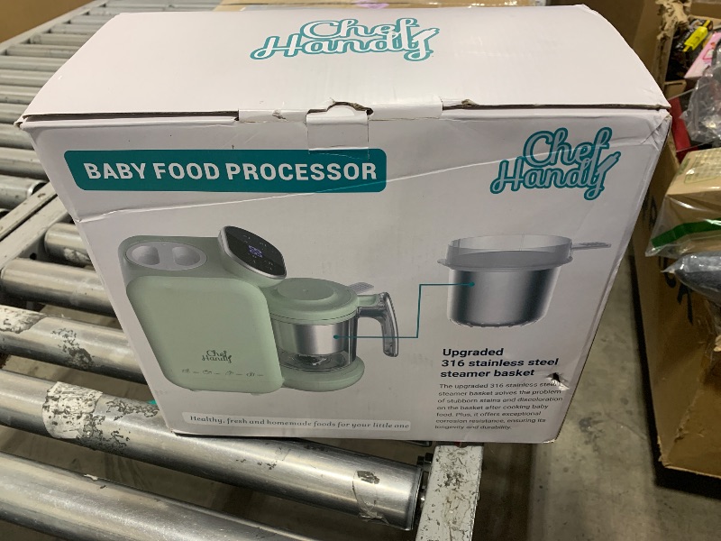 Photo 1 of Baby Food Maker, 5 in 1 Baby Food Processor with Steaming Basket, Auto Cooking & Grinding, Touch Screen Control, Baby Steamer and Blender, Baby Food Puree Maker Warmer Mills Machine (Green)