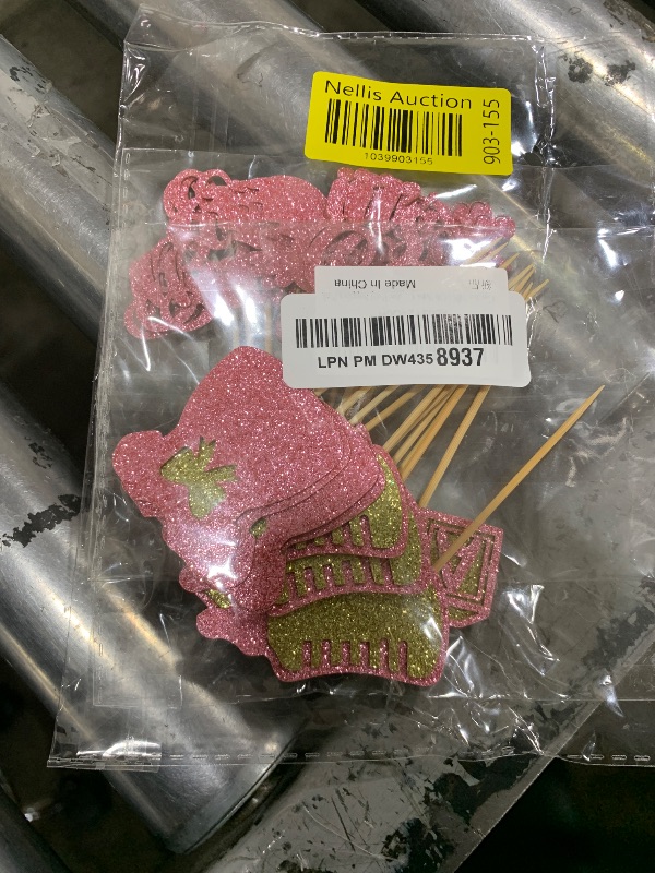 Photo 1 of Gyufise 24Pcs Oh Baby Cupcake Toppers Glitter It's a Girl Cupcake Picks Bow Dress Baby Bottle Baby Shower Cake Decorations for Gender Reveal Baby Shower Kids Girls Birthday Party Supplies Pink