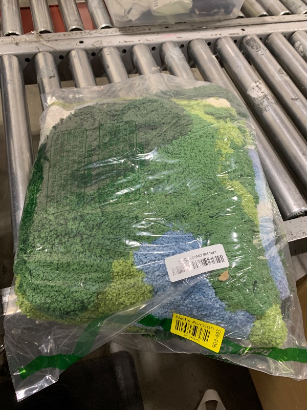 Photo 1 of THRILRUG 24"×68" Moss Hallway Runner Rug,Shag Carpet Leaf Bedroom Rugs Non Slip Bath Mat Laundry Rug Runner,Ultra Soft WashablePlant Leaves Shaped Kids Bedside Dorm Rug for Bedroom,Living Room Green