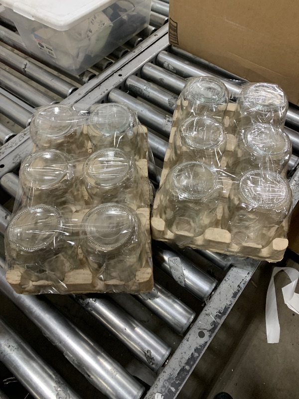 Photo 1 of [6 Pack] 32 oz. Regular-Mouth Glass Mason Jars - with Metal Airtight Lids and Bands 1 quart Large for Canning, Preserving, & Meal Prep