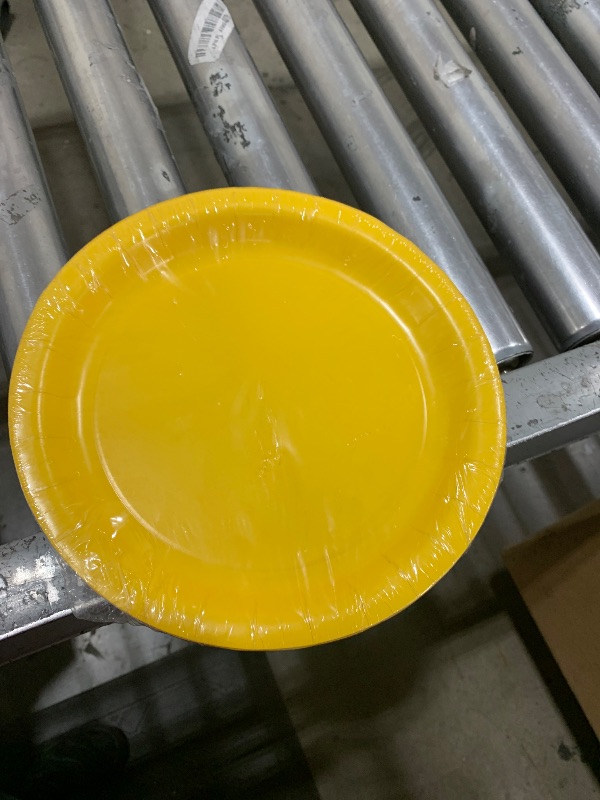 Photo 1 of Creative Converting Touch of Color 24 Count Paper Dessert Plates, School Bus Yellow , one size