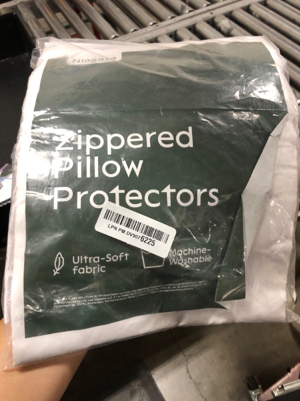 Photo 1 of 100% Cotton 4-Pack Pillow Protectors with Zipper King Size – 100% Resistant to Stains, Dust & Dirt – Washable Covers for Increased Pillow Lifespan