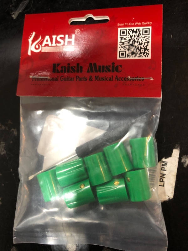 Photo 1 of KAISH 10pcs Green Guitar Scalloped Edge Amplifier Knob Cylinder Effect Pedal Knobs