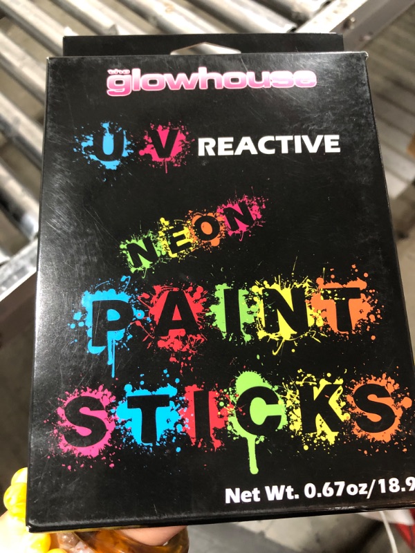 Photo 1 of The Glowhouse UV Neon Body Paint Stick (Pack of 6) Fluorescent Brightest Glow in the dark face paint under UV light!