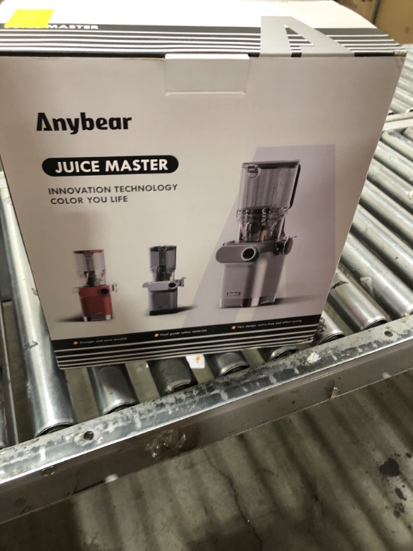 Photo 1 of Anybear Cold Press Juicer, 200W Masticating Slow Juicer 4.3" Large Feed Chute Fit Whole Fruits Vegetables | Upgraded Auger | Tritan Material | BPA Free | Juice Recipes (Silver)