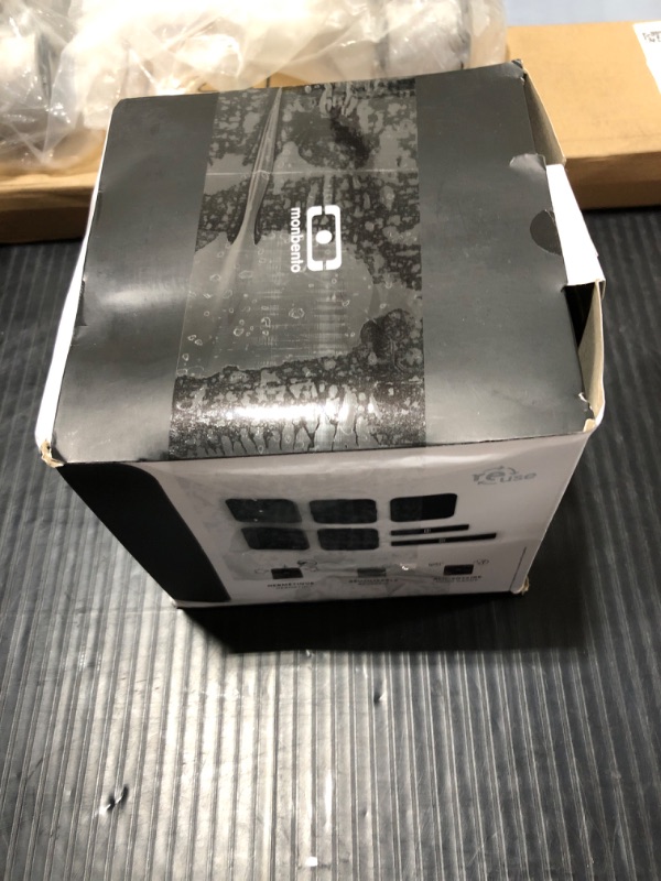 Photo 1 of monbento - Large Bento Box MB Square Onyx with Compartments - Leakproof Lunch Box for Work or Meal Prep - BPA Free - Food Grade Safe - Black