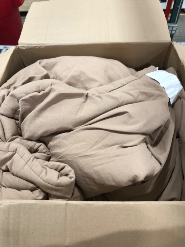 Photo 1 of Bedsure Comforter Full Size 5 Pieces - Full Size Comforter Set with Fleece Throw Blanket and Decorative Pillow, Lightweiget Bedding Comforter Sets, All Season Bedding Sets, Khaki