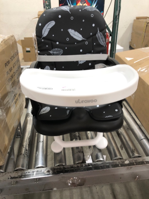 Photo 1 of UBRAVOO Baby Booster Seat for Dining Table with Removable Tray & Cushion, 3in1 Portable Toddler Booster Seat, 4 Height Adjustable Travel High Chair for Babies and Toddlers