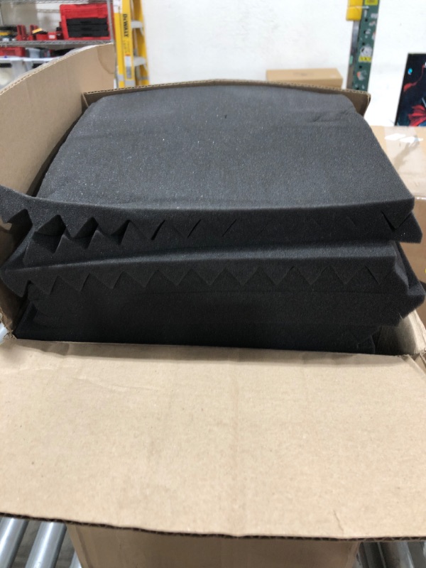 Photo 1 of Focusound 52 Pack Acoustic Foam Panels 1" x 12" x 12" Sound Proof Foam Panles Soundproofing Noise Cancelling Wedge Panels for Home Office Recoding Studio with 300PCS Double-Side Adhesive