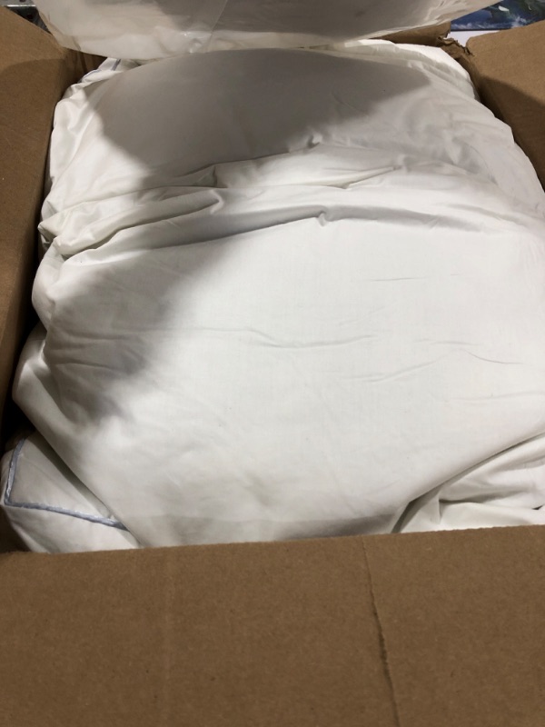 Photo 1 of HEYCUZI Goose Feather Down Pillows - Hotel Soft Bed Pillows Queen Size Set of 2 for Sleeping, 100% Cotton Cover Fluffy Support Gusseted Pillow for Back, Stomach, Side Sleepers White