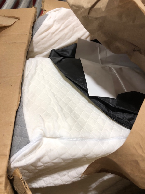 Photo 1 of Longering Bed Wedge Pillow for Sleeping 3 PCS - 35D Foam Wedge Pillow Post Surgery for Back Leg Pain Relief - 22.5" Wide Triangle Pillow Wedge for Acid Reflux & Snoring & GERD (White Grey)