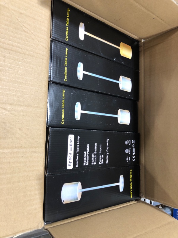 Photo 1 of Upper Midland Products 10 Pack - Gold Rechargeable Cordless Table Lamps, Portable LED Desk Lamps, Dimming 5000mAh Rechargeable Battery Powered LED Lighting for Restaurant,Bar, Bedroom, Outdoor, Party