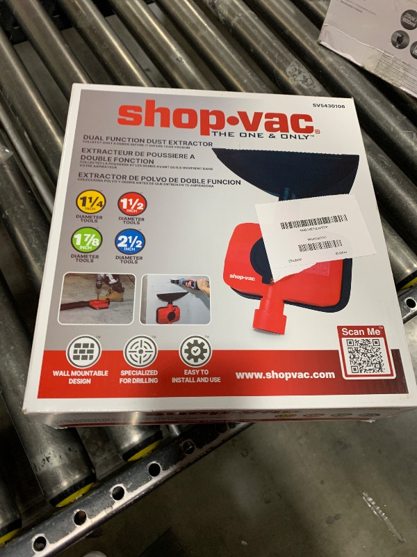 Photo 1 of Shop-Vac Dust Collection Attachment, 2-in-1 Vacuum Dust Collection Attachment for Drilling, Fits 4 Hose Sizes (1-1/4", 1-1/2", 1-7/8", 2-1/2")