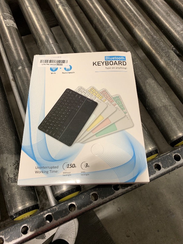 Photo 1 of Slim Portable Wireless Bluetooth Keyboard,10 inch 7 Colors Backlit Rechargeable Keyboard for Android Tablet Cell Phone Smartphone iOS Windows Universal Devices (Black)
