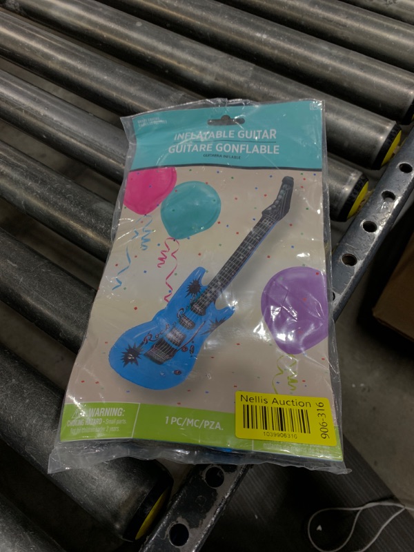 Photo 1 of RockStar Dream Blue Inflatable Guitar - 37", 1 Count - Premium Design, Durable Material - Ideal For Party Fun & Unique Photo Props