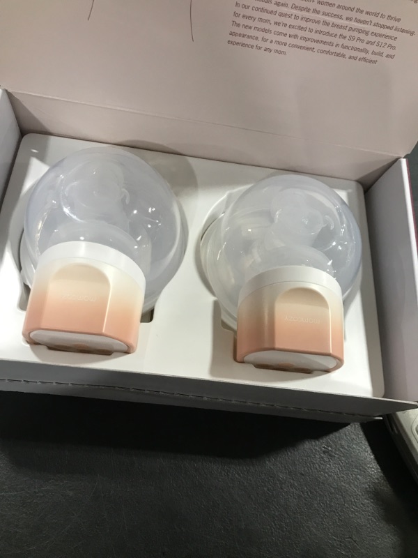 Photo 1 of Momcozy Hands-Free Breast Pump S12 Pro, Wearable & Portable Pump with Soft DoubleFit Flange, 3 Modes | 9 Levels Double Electric Pump, Smart Display, 24mm, 2 Pack, Cozy Pink