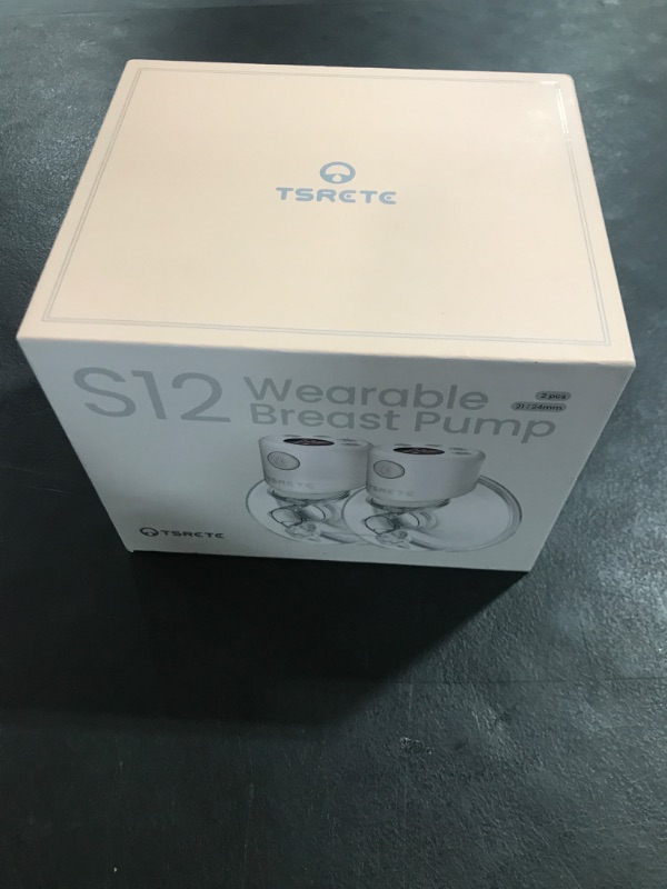 Photo 1 of TSRETE Double Wearable Breast Pump, Electric Hands-Free Breast Pumps with 2 Modes, 9 Levels, LCD Display, Memory Function Rechargeable Milk Extractor-24mm Flange, Pink