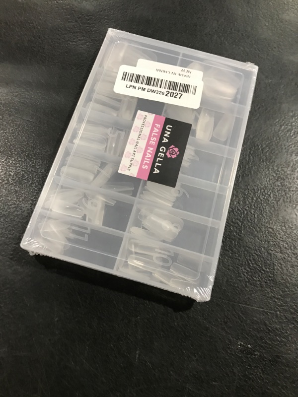 Photo 1 of UNA GELLA Nail Tips Square XXL Tips 120 PCS No C Curve Gel Tips Extra Long Square Straight Nails Half Fake Nail Tips No Trace for Acrylic Nails Tips for Home DIY with Box
