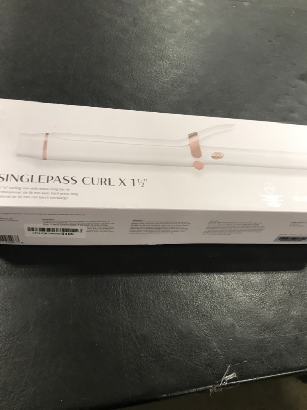 Photo 1 of T3 SinglePass Curl X Extra-Long Barrel Curling Iron with 9 Heat Settings and Ceramic Barrel for Fast Styling and Lasting Results on All Hair Types