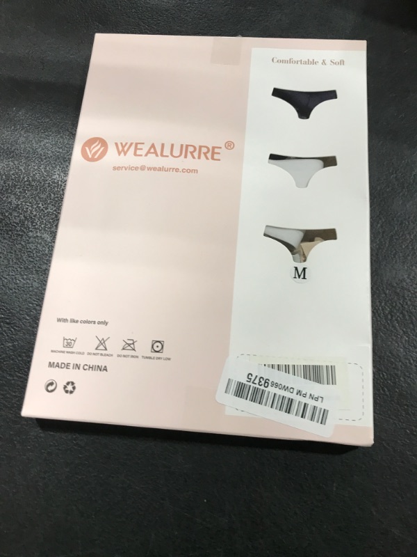 Photo 1 of Wealurre Womens Underwear High Waisted Seamless Thongs for Women Breathable No Show Panties for Ladies 6 Pack (B/W/A/DB/BR/G,M)