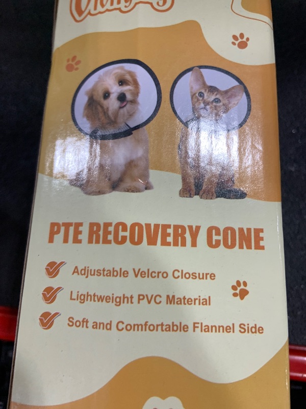 Photo 1 of Vivifying Cat Cone, Adjustable Recovery Pet Cone, Lightweight Plastic Elizabethan Collar for Large Cats and Small Size Dogs
