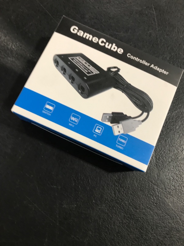 Photo 1 of Gamecube Controller Adapter for Switch/Switch OLED.Gamecube Adapter Compatible with PC Wii U.Adapter with 4 Ports 6 FT(1.8M) Cable Support Turbo and Vibration Features Super Smash Bros