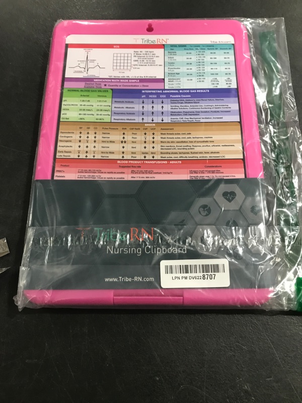 Photo 1 of Tribe RN Nursing Clipboard with Storage - Medical Clipboard Nursing Essentials for Nurses and Nursing Students School Supplies with Quick Access Reference Guide (Pink)