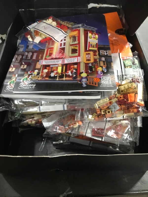 Photo 1 of FUNWHOLE Balcony-Theatre Lighting Building-Bricks Set - City Town Creator House LED Light Multi-Form Modular Collectible Display Kit 2445 Pcs for Adults and Movie Lovers