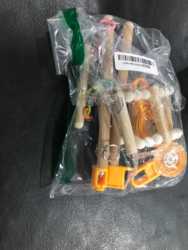 Photo 1 of Wood Window Bird Perch Toy with Suction Cup, Climbing Ramp Ladder Platform, Enrichment Accessories Stuff for Parrot, Parakeet, Budgie, Cockatiel, Finches to Playstand Bath Car, Love Travel Inside Cage