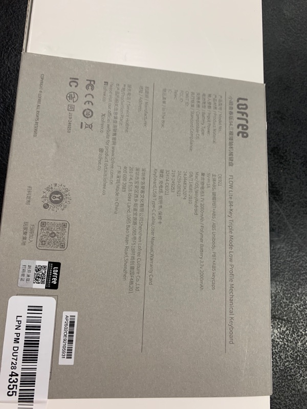 Photo 1 of Flow Lite 84 Keys Low Profile Mechanical Keyboard, 75% Swappable Rechargeable Wireless Keyboard with 2.4G Receiver, Bluetooth and Wired Connection for Windows, Mac/Spector Linear Switches (Marble)