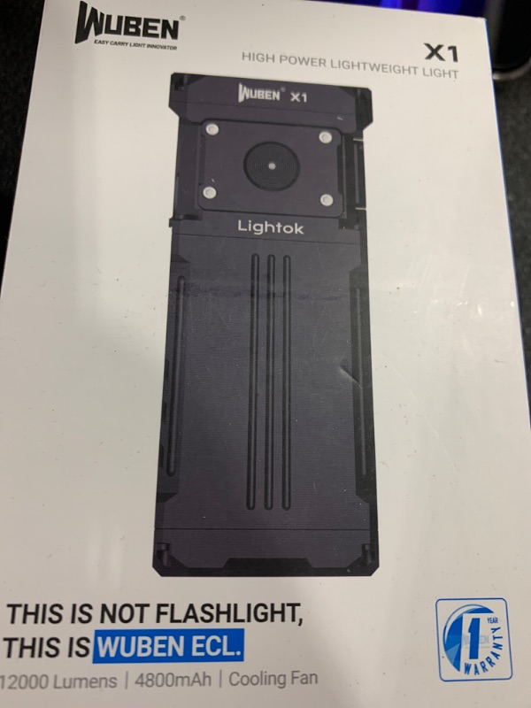 Photo 1 of WUBEN X1 Rechargeable Flashlight 12000 Lumens, Super Bright Tactical Flashlights, Fast Charging 7 Light Modes Programmable, IP55 Waterproof High Powered Flashlights for Emergency, Rescue, Inspection