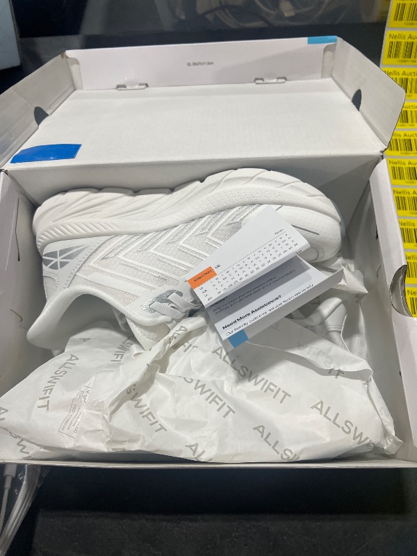 Photo 1 of ALLSWIFIT Women's Slip On Walking Shoes Running Comfortable Tennis Breathable Non Slip Athletic Gym Workout Cross Training Fashion Sneakers,Size 6,White,SARR034W