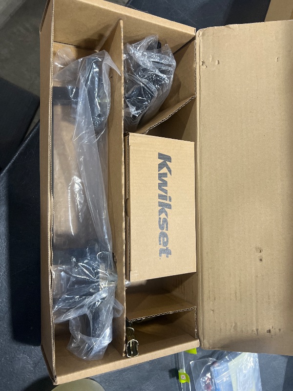 Photo 1 of Kwikset San Clemente Front Door Lock Handle and Deadbolt Set, Entry Handleset Exterior Only, Matte Black, Pick Resistant SmartKey Rekey Deadbolt Security, Interior Sold Separately