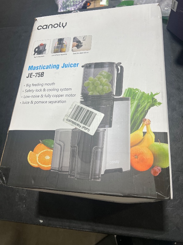 Photo 1 of Cold Press Juicer, 5.8" Wide Feed Chute Juice Extractor Machine with 400W, High Juice Yield, Slow Masticating Juicer for Whole Vegetables & Fruits, Premium Silver