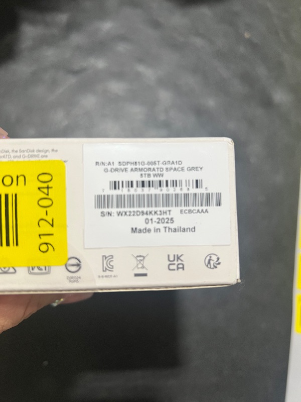 Photo 1 of SanDisk Professional 5TB G-Drive ArmorATD - Rugged, Durable Portable External Hard Drive HDD, USB-C, USB 3.2 Gen 1 - SDPH81G-005T-GBA1D