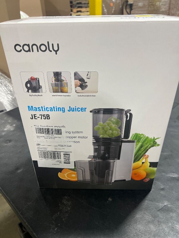 Photo 1 of Cold Press Juicer, 5.8" Wide Feed Chute Juice Extractor Machine with 400W, High Juice Yield, Slow Masticating Juicer for Whole Vegetables & Fruits, Premium Silver