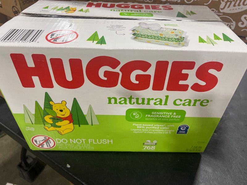 Photo 1 of Huggies Natural Care Sensitive Baby Wipes, Unscented, 12 Flip-Top Packs (768 Wipes Total)
