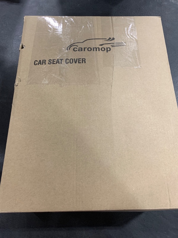 Photo 1 of CAROMOP Luxury Faux Leather Seat Covers Full Set,Breathable Seat Covers for Cars,Universal Fits Most Cars, Vehicles,Sedans,Trucks & SUVs.Airbag Compatible (5-Seat Black/Grey)