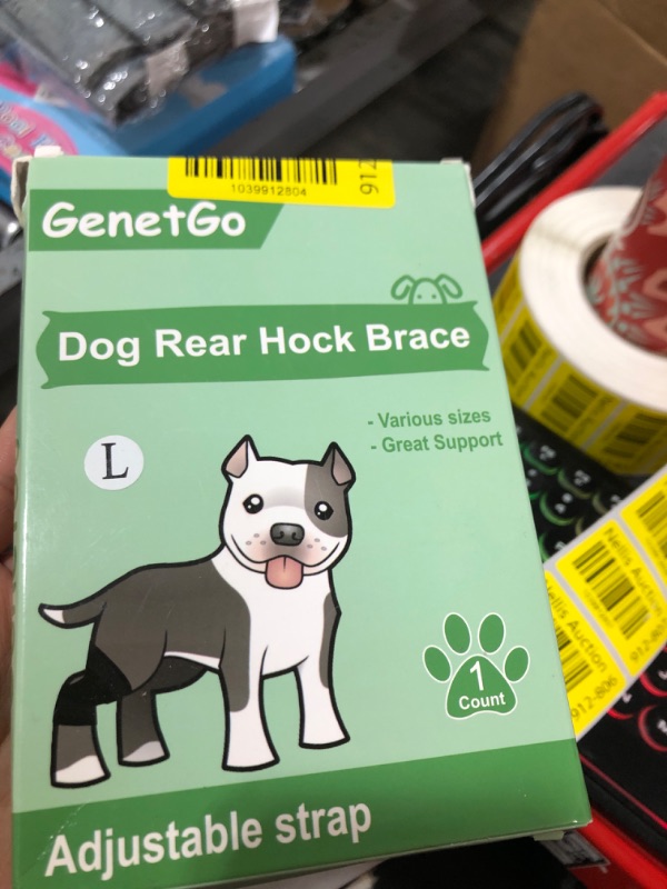 Photo 1 of GenetGo Dog Canine Rear Leg Hock Joint Brace Compression Wrap Brace Dog Leg Sleeve Protects Wounds Heals Prevents Injuries and Sprains Helps with Loss of Stability from Arthritis-Medium (Large)