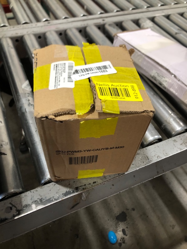Photo 1 of CCW Series WMB-230 Magnetic Wall Mount Retractable Belt Barrier (30 Foot Belt, Yellow with"Caution - DO NOT Enter" Black Letters Belt with Yellow ABS Case)