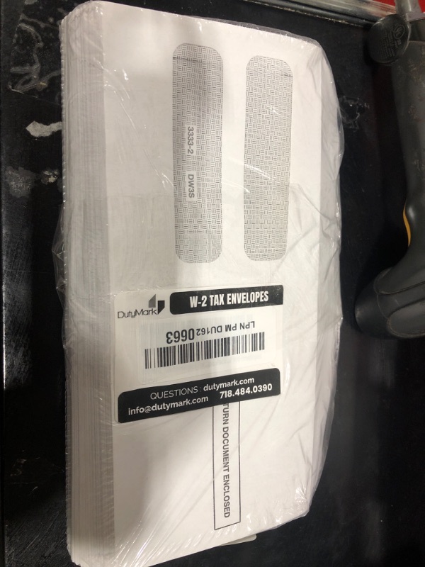 Photo 1 of 100 W-2 Tax Envelopes For 3-Up Horizontal W-2 with the Side Stub Removed Tax Forms, Double Window Self-Seal Security Envelope, Pack of 100 Envelopes