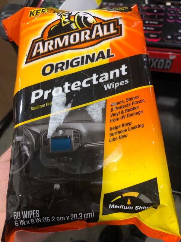 Photo 1 of Armor All Car Protectant Wipes, Interior Car Wipes with UV Protection Against Cracking and Fading, 60 Wipes