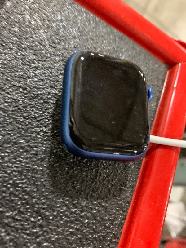 Photo 1 of Apple Watch Series 7 (GPS + Cellular, 41mm) Blue Aluminum Case with Abyss Blue Sport Band, Regular (Renewed)
