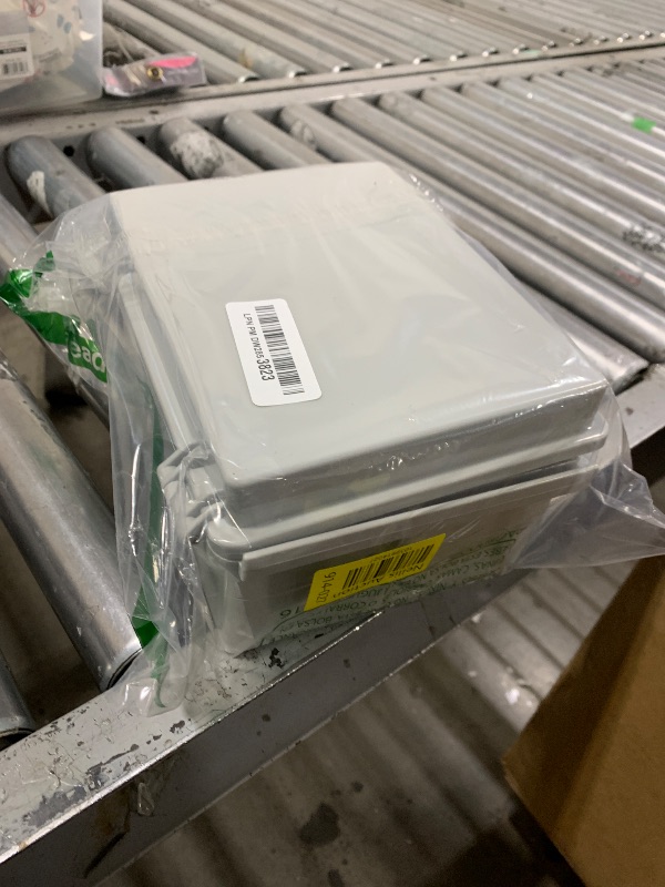 Photo 1 of Gratury Junction Box, IP67 Waterproof Plastic Enclosure for Electrical Project, Hinged Grey Cover, Includes Mounting Plate and Wall Bracket 220×170×110mm (8.6"×6.7"×4.3")