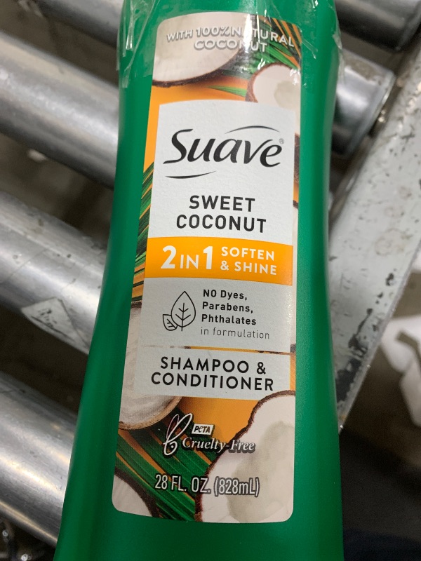Photo 1 of Suave, Sweet Coconut Oil 2 In 1 Shampoo And Conditioner, 28 Fl Oz
