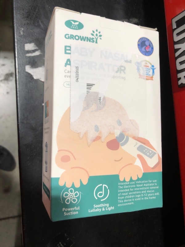 Photo 1 of GROWNSY Nasal Aspirator for Baby, Electric Nose Aspirator for Toddler, Baby Nose Sucker, Automatic Nose Cleaner with 3 Silicone Tips, Adjustable Suction Level, Music and Light Soothing Function