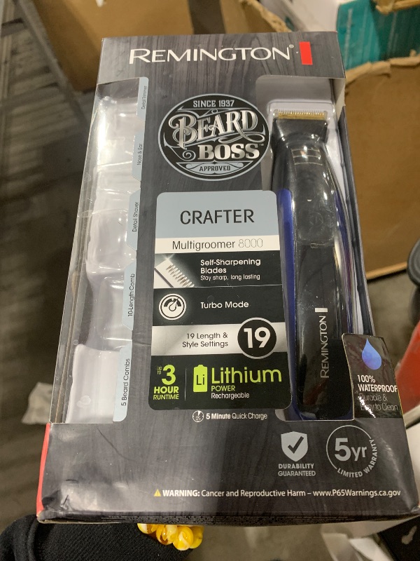 Photo 1 of Remington PG6171 The Crafter - Beard Boss Style and Detail Kit, Beard Trimmer, Grooming Set, Platinum, 11 Pieces