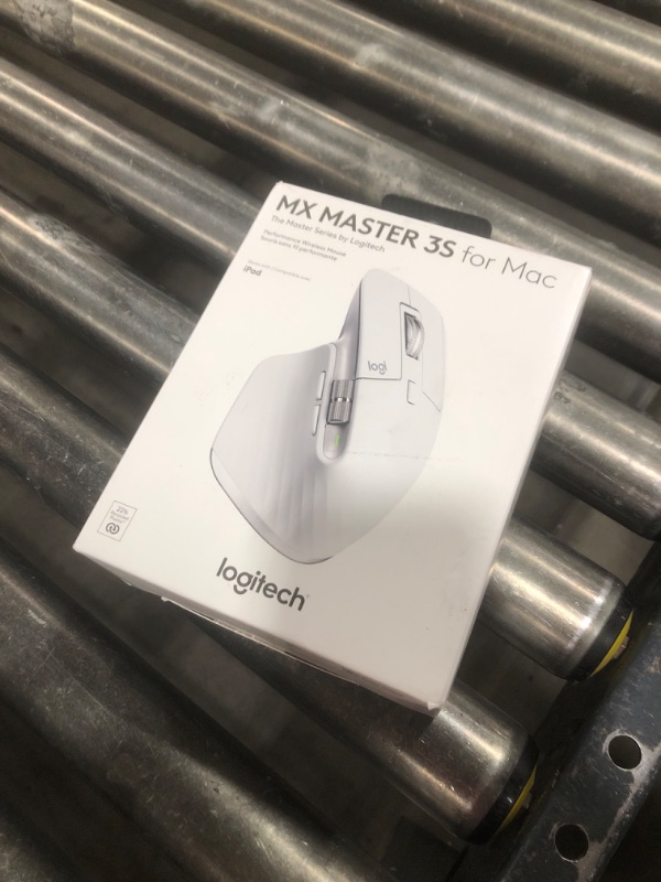 Photo 1 of Logitech MX Master 3S for Mac - Wireless Bluetooth Mouse with Ultra-Fast Scrolling, Ergo, 8K DPI, Quiet Clicks, Track on Glass, Customization, USB-C, Apple, iPad - Pale Grey